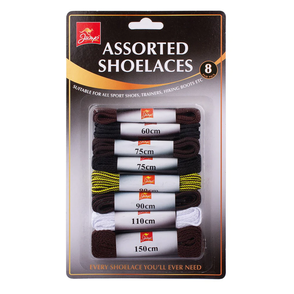 Jump Assorted Shoe Laces | Pack of 8