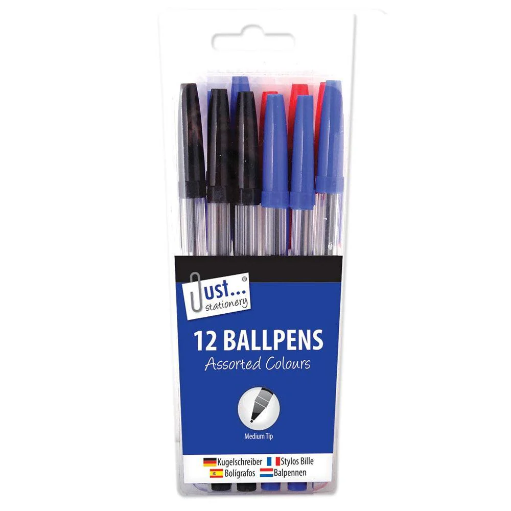 Just Stationery Ballpoint Pens | Pack of 12