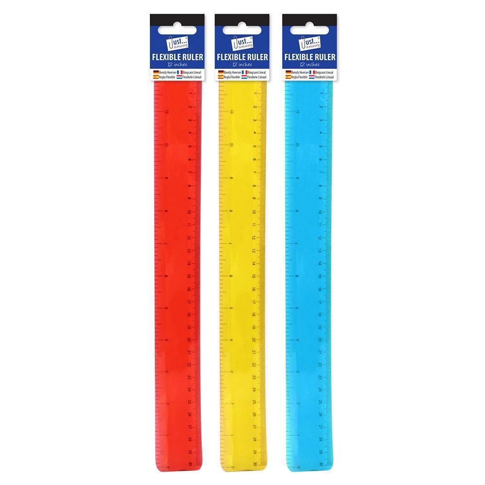 Just Stationery Bendy Ruler Assorted Colours | 12 Inch