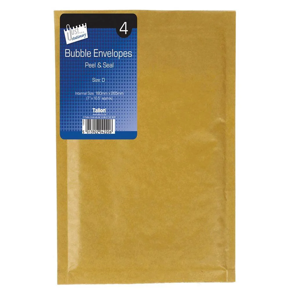 Just Stationery Bubble Envelopes Size D | Pack of 4