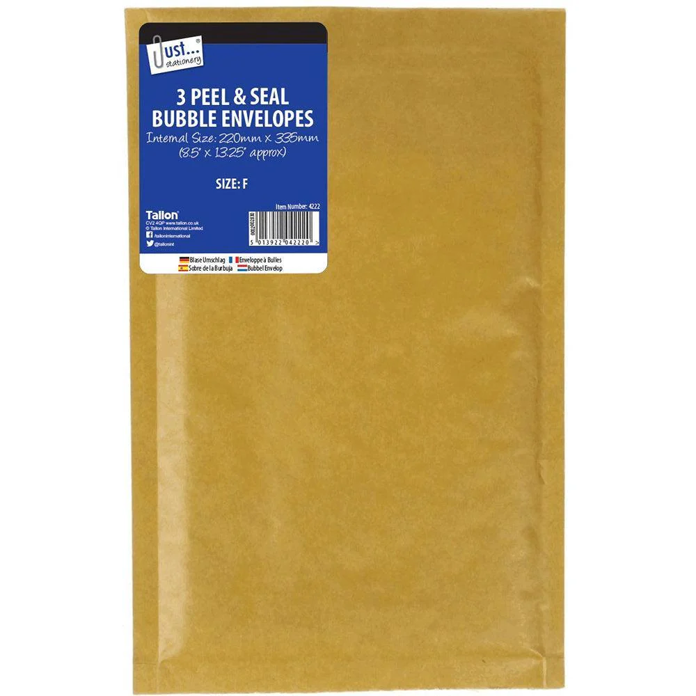Just Stationery Bubble Envelopes Size F | Pack of 3