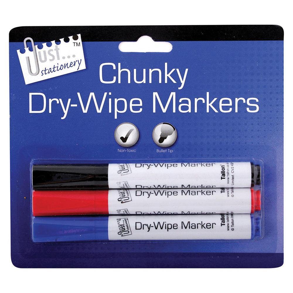 Just Stationery Dry Wipe Markers White | Pack of 3