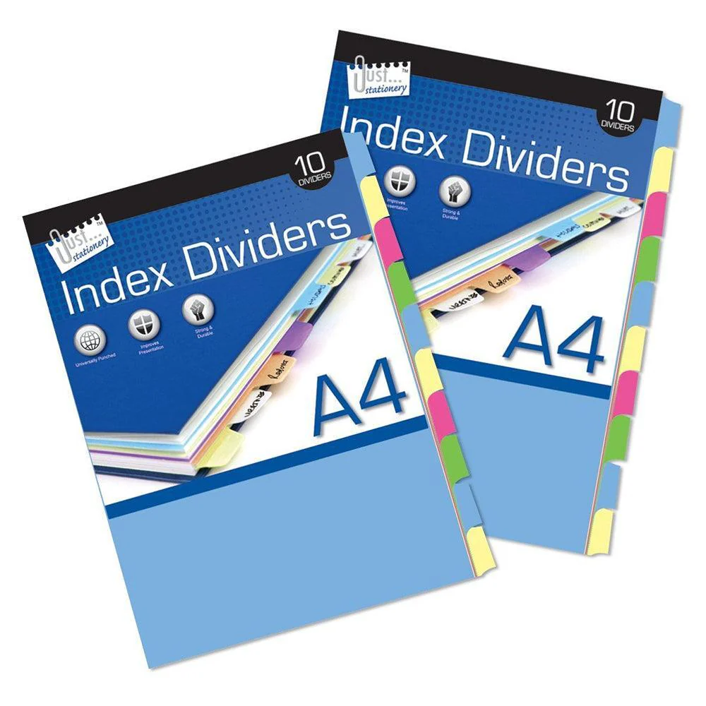 Just Stationery Subject Dividers | Pack of 10