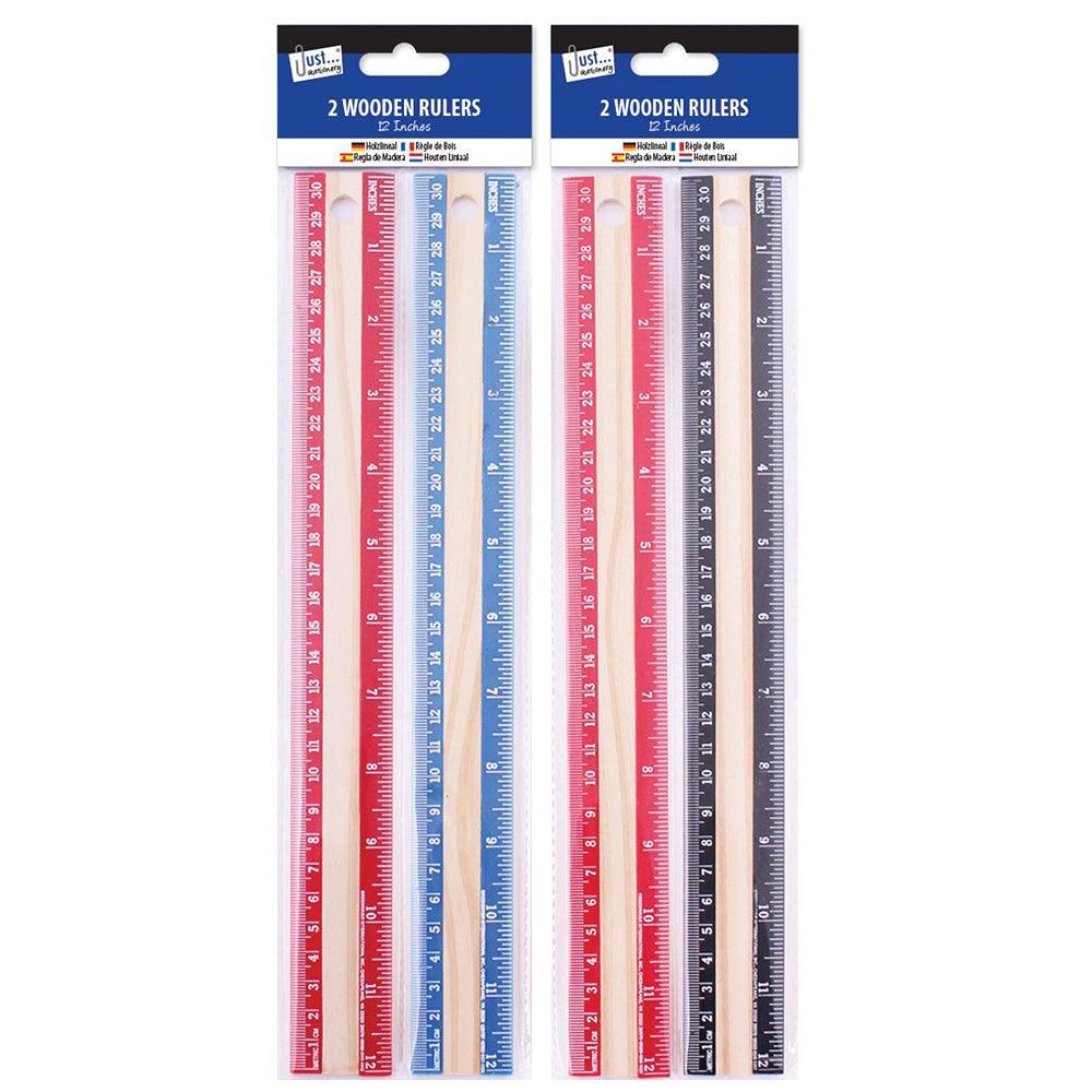 Just Stationery Wooden Rulers | Pack of 2