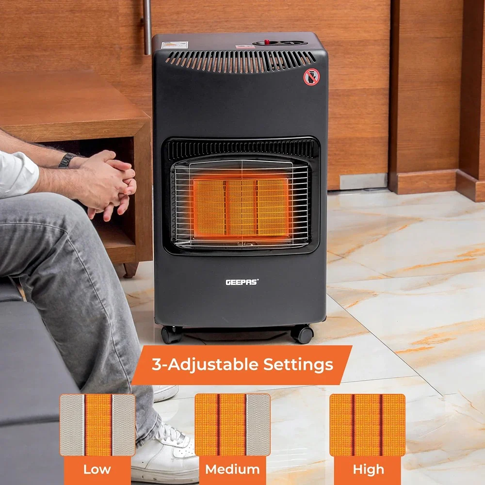 Kingavon Portable Gas Heater | 4.2kW, Slimline, Castor Wheels - Image 5