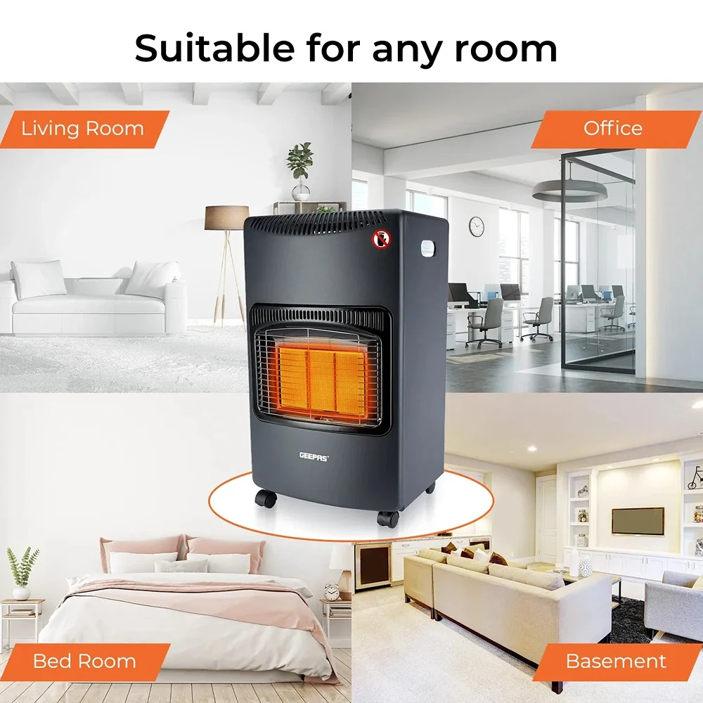 Kingavon Portable Gas Heater | 4.2kW, Slimline, Castor Wheels - Image 7