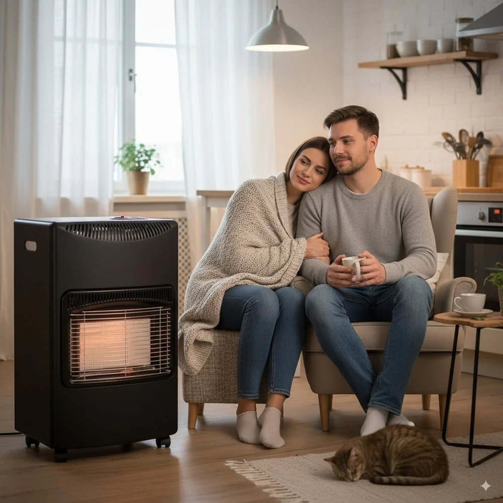 Kingavon Portable Gas Heater | 4.2kW, Slimline, Castor Wheels - Image 9