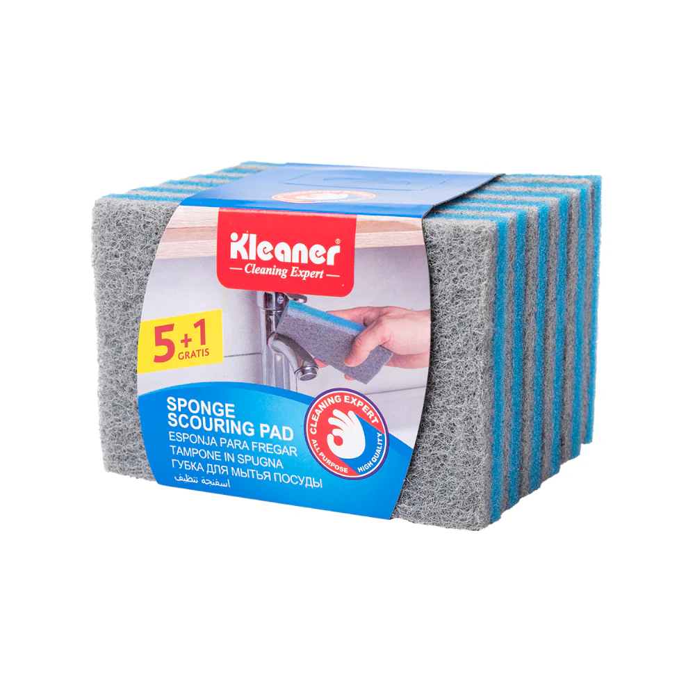 Kleaner Dual-Texture Sponge Scourers | Pack of 6, Assorted Colours