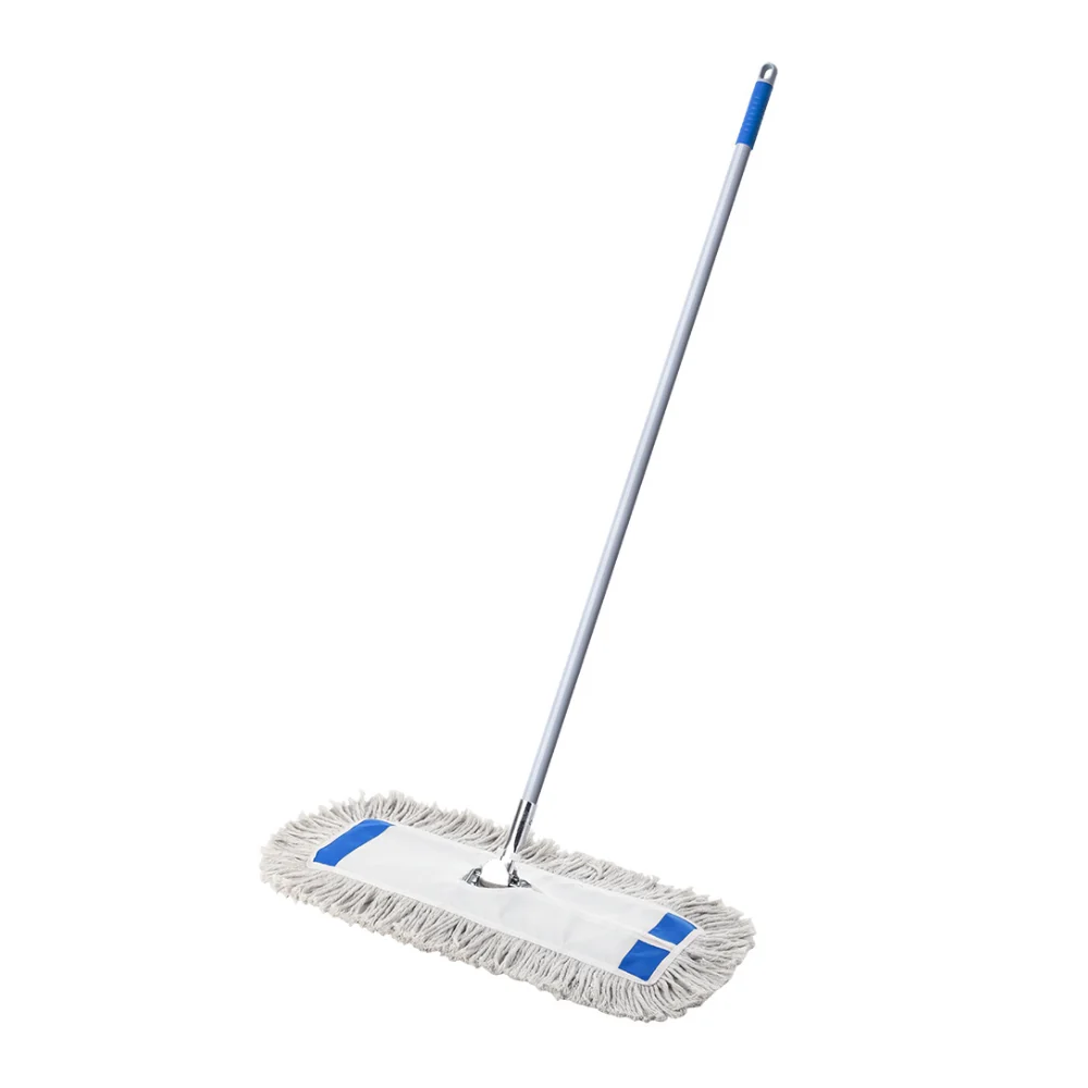 Kleaner Professional Cotton Flat Mop | Wide Head, 360° Swivel, Long Handle
