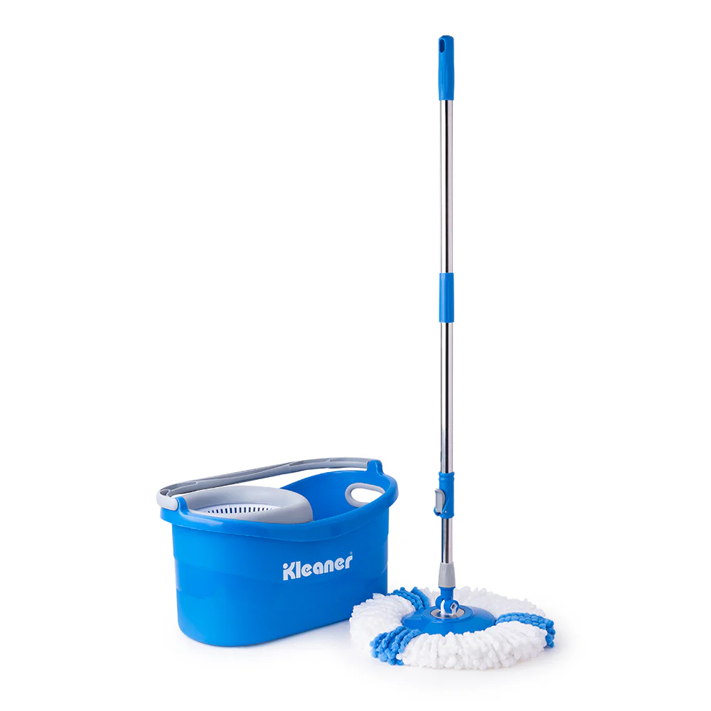 Kleaner Tornado Spin Mop and Bucket Set | 360° Rotating Head, Wringer