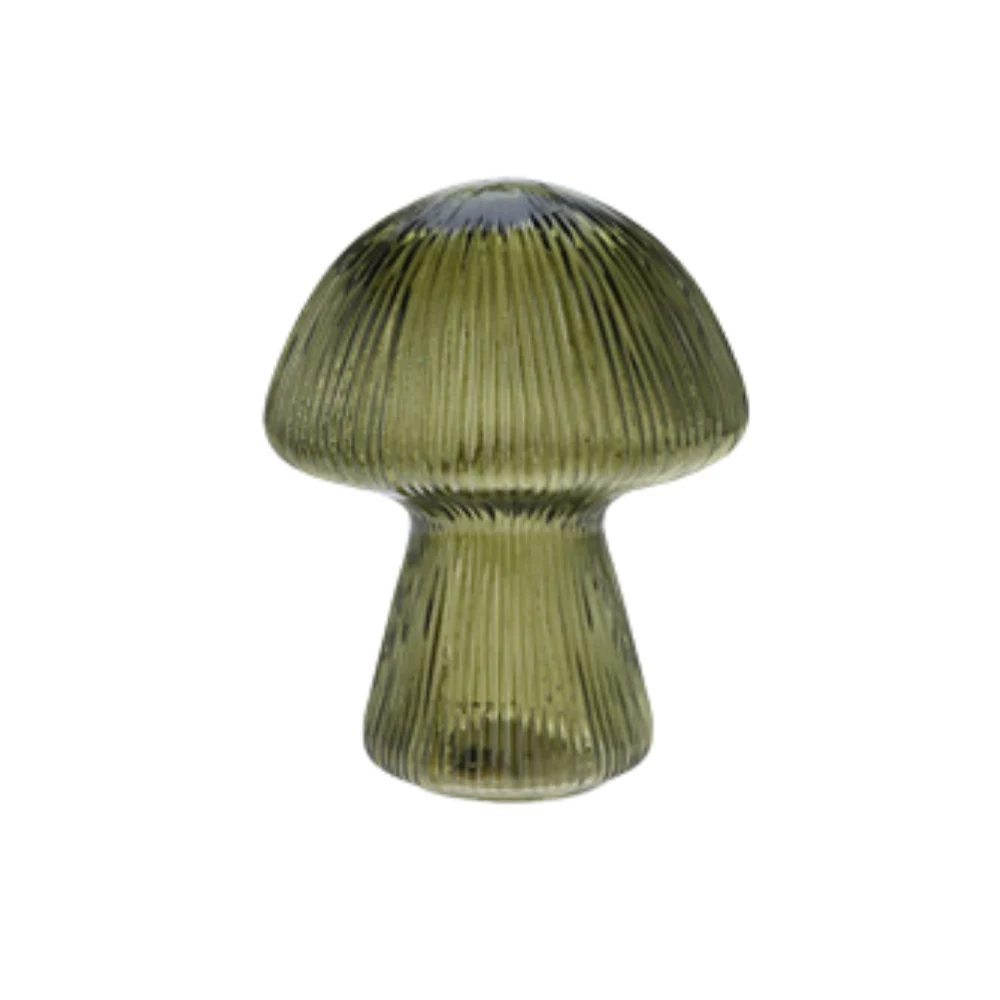 Ribbed Glass LED Mushroom Lamp | Amber, Brown, Green - Image 4