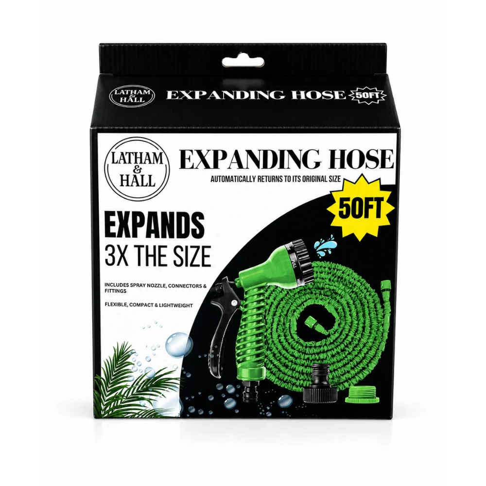 Latham & Hall Expanding Magic Garden Hose | 50ft, Green/Blue Assorted Colours - Image 2