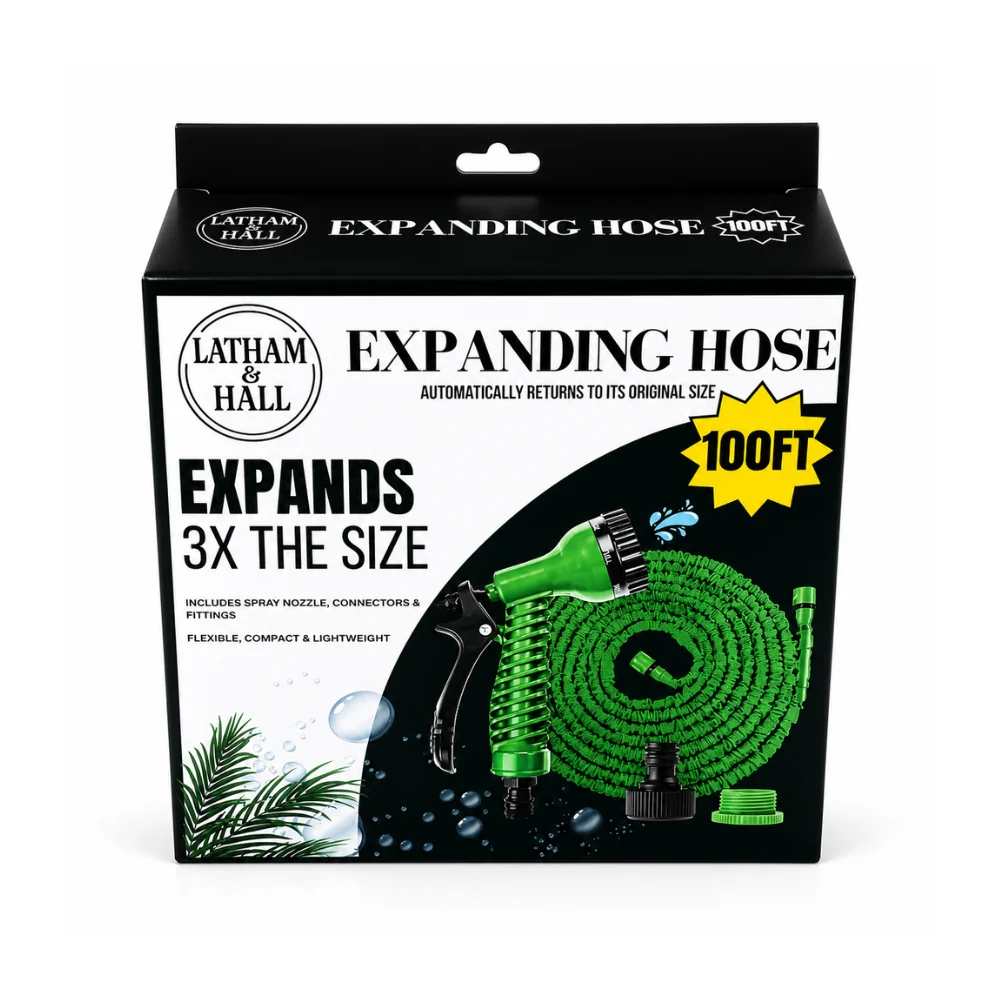 Latham & Hall Expanding Magic Garden Hose Pipe | 100ft, Green/Blue Assorted Colours - Image 2