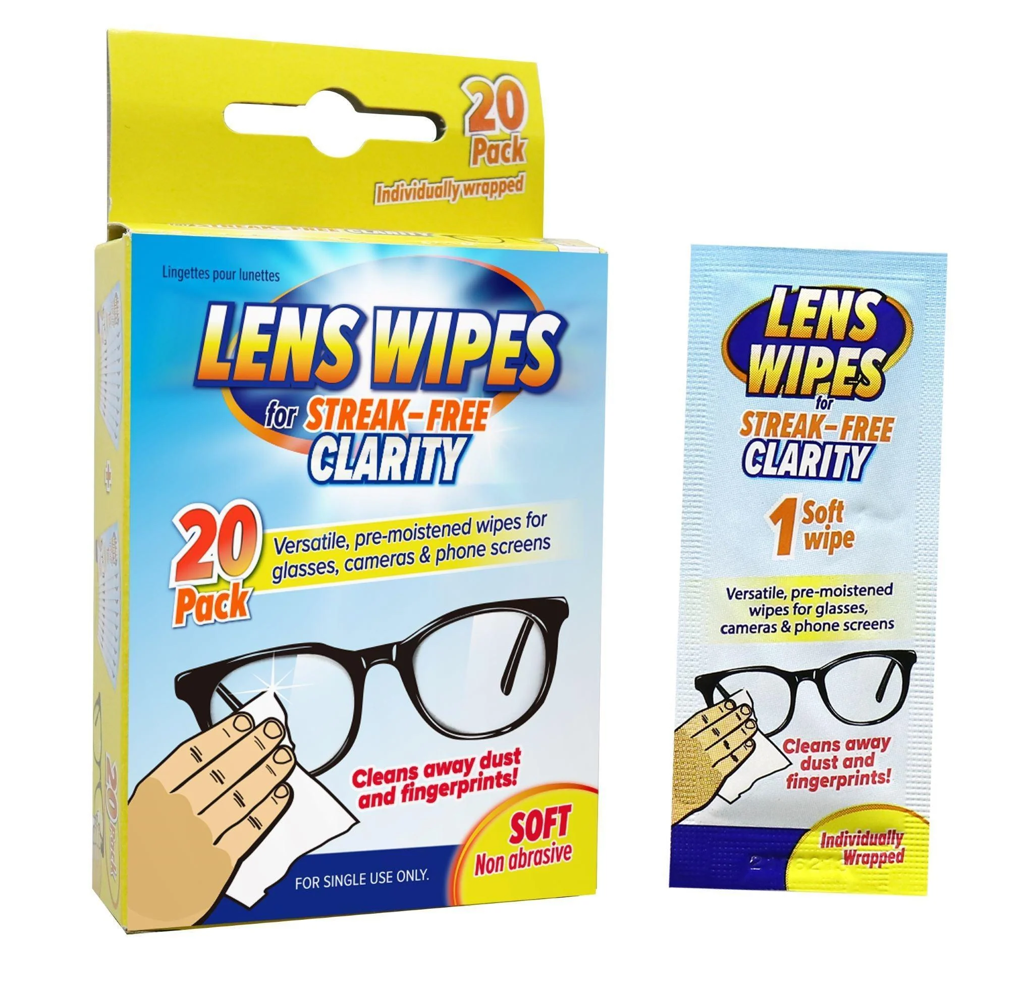 Streak-Free Lens Wipes | 20 Pack