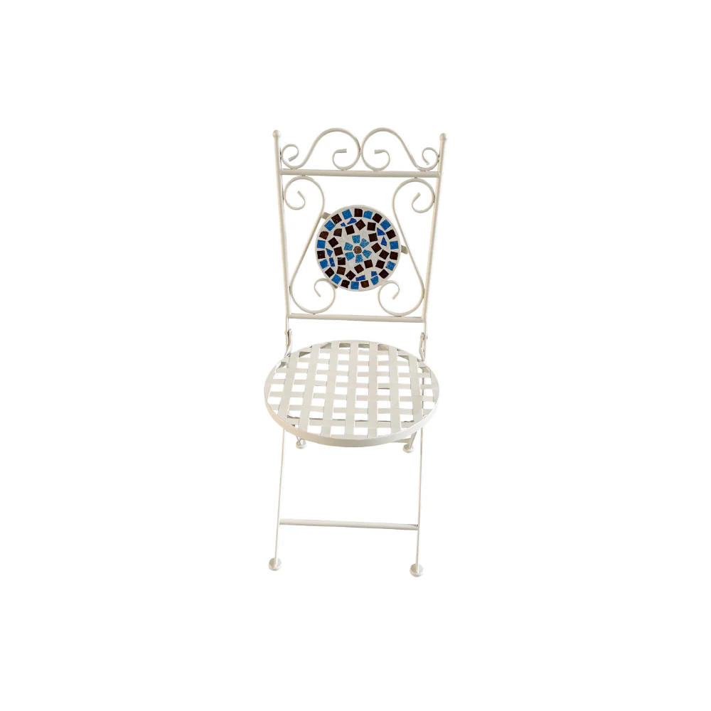 Lifestyle Living Azure Mosaic Bistro Table and Chairs Set | 3 Piece, Blue - Image 3