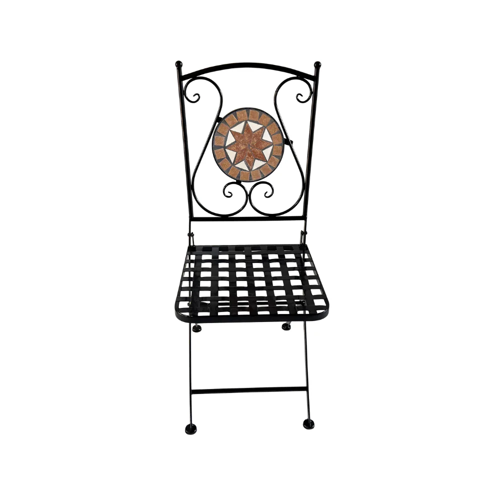 Lifestyle Living Celeste Mosaic Bistro Table Set | Brown Pattern, 3 Pieces - Image 3