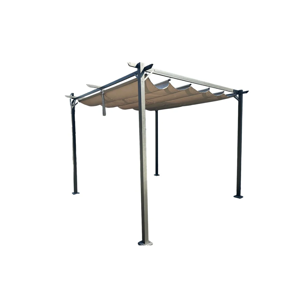 Lifestyle Living Solara Steel Pergola with Retractable Canopy | 3 x 3m