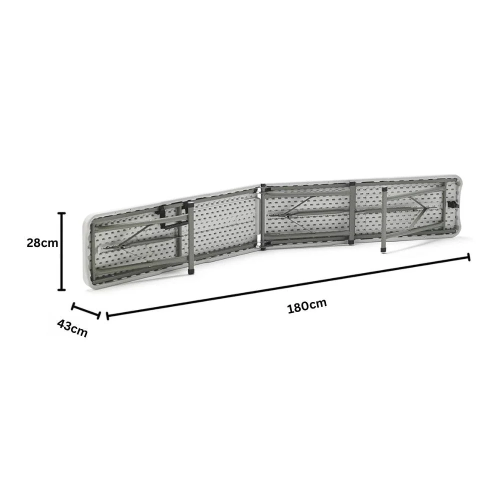 Lifestyle Living White Folding Bench | 180 x 43 x 28 cm - Image 4