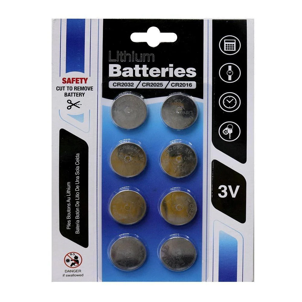 Lithium Button Cell 3V Batteries Multipack of 8 | Cr2032