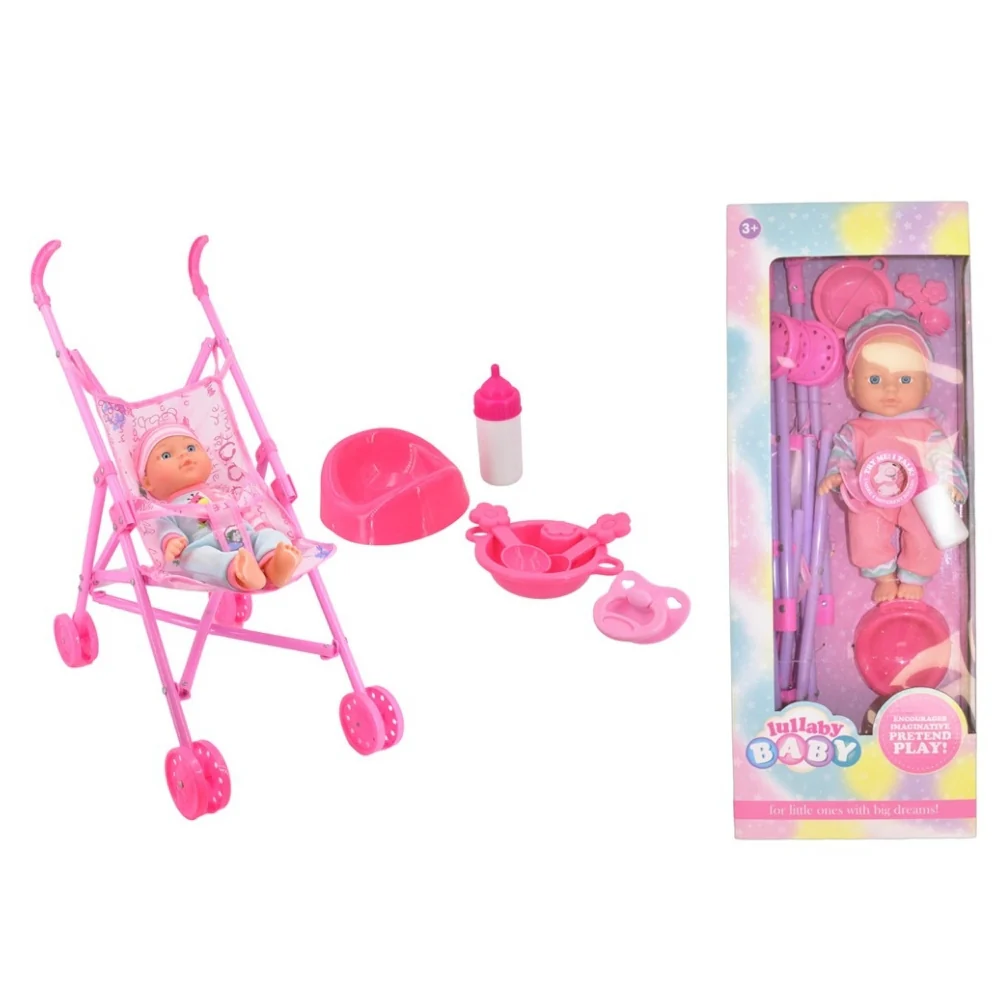 Lullaby Baby Large Baby Doll & Stroller Playset - Image 3