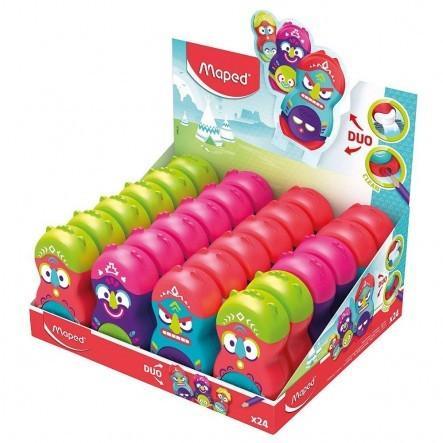 Maped Duo Loopy 1 Hole Pencil Sharpener & Eraser - Image 2