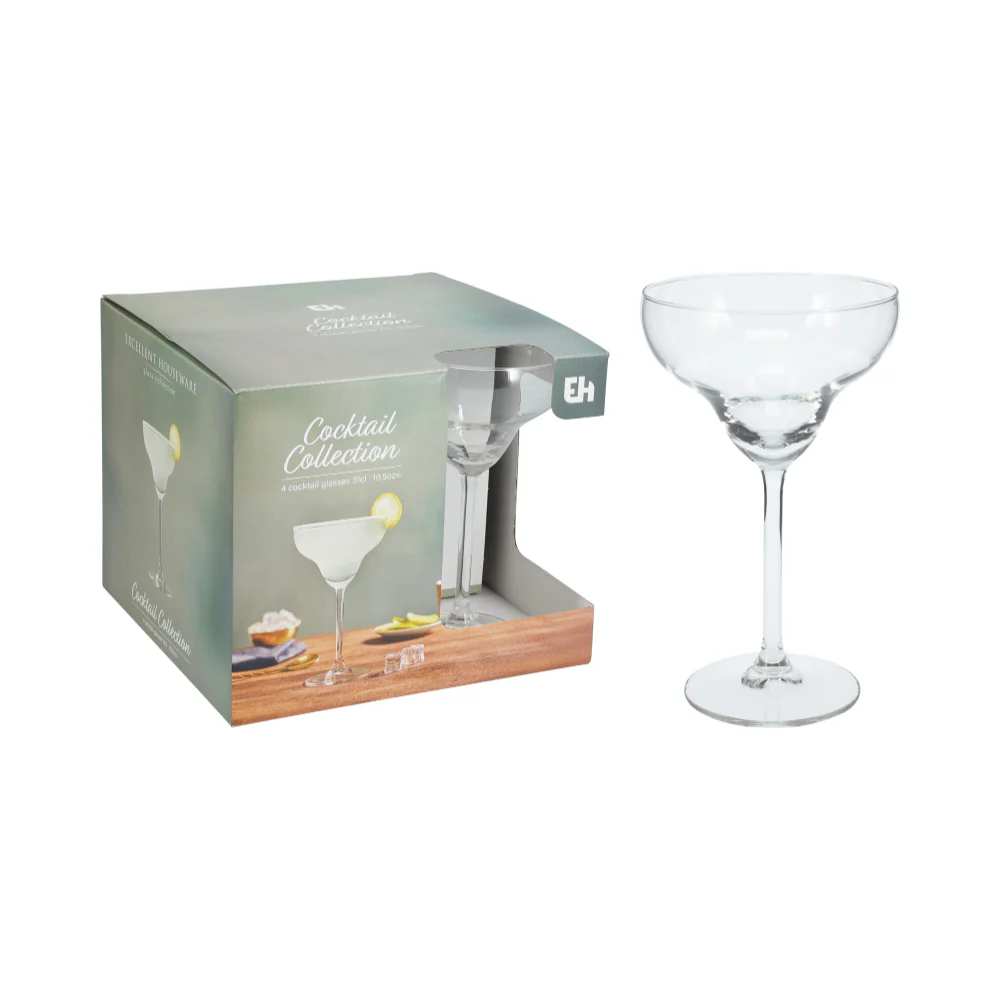 Margarita Cocktail Glasses Serving Glassware | 31cl Each, Set of 4