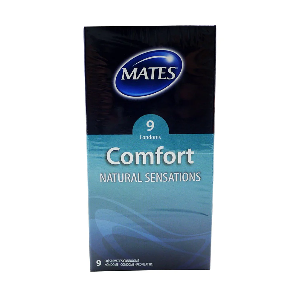 Mates Natural Sensation Condoms | Pack of 9, Comfort Fit
