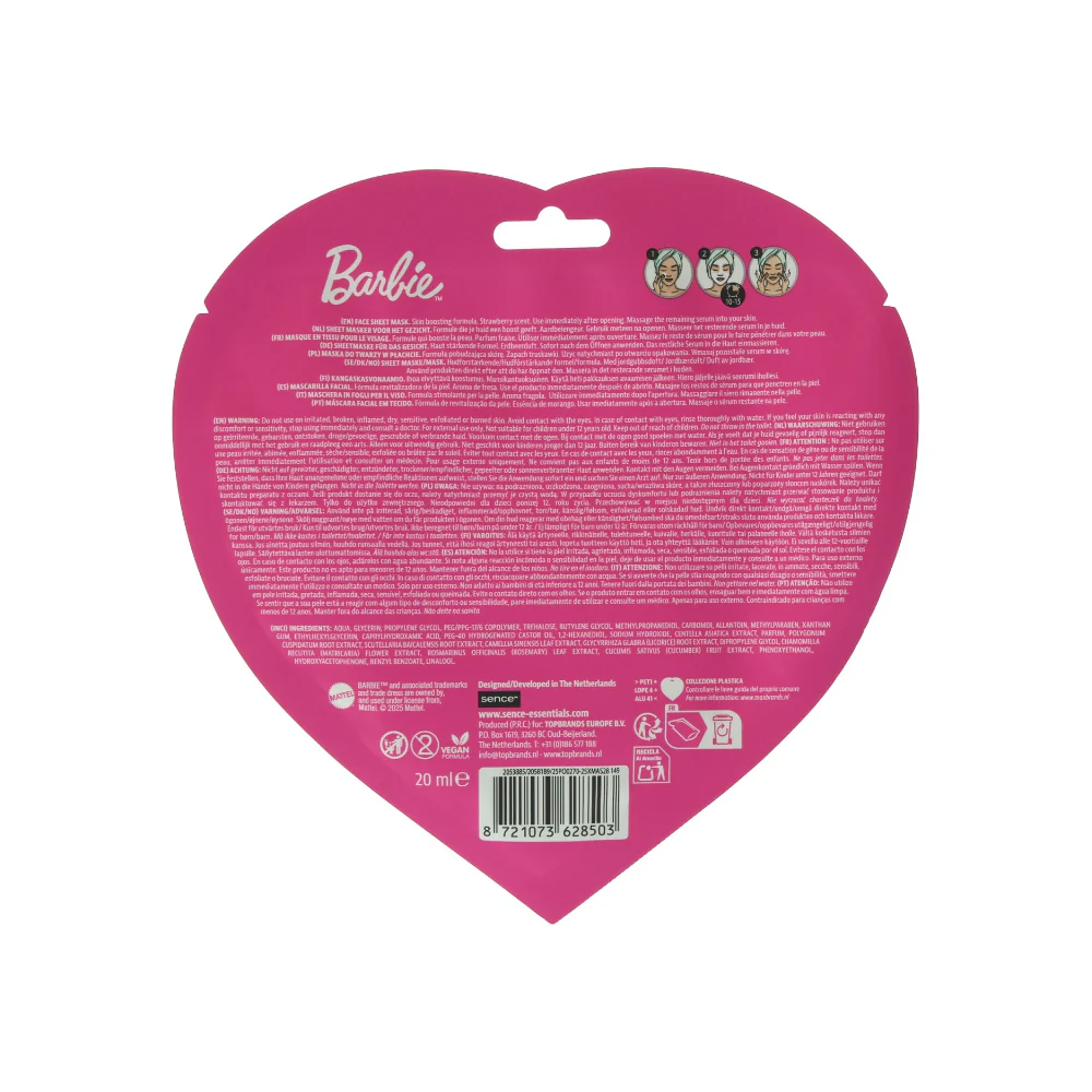 Mattel Barbie Pink Dreams Facial Sheet Masks | Pack of 24 Pieces - Image 2