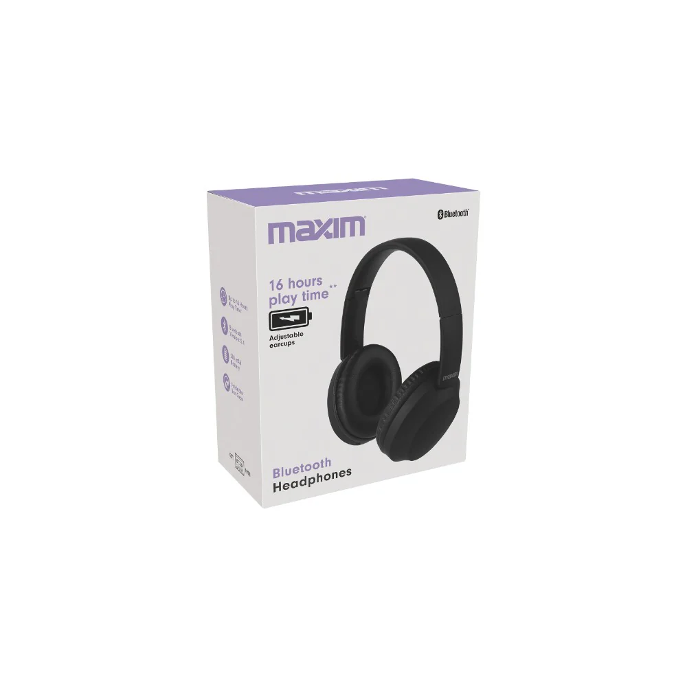 Maxim Matte Black Bluetooth Headphones | Foldable, On-Ear Controls, Closed-Back - Image 9
