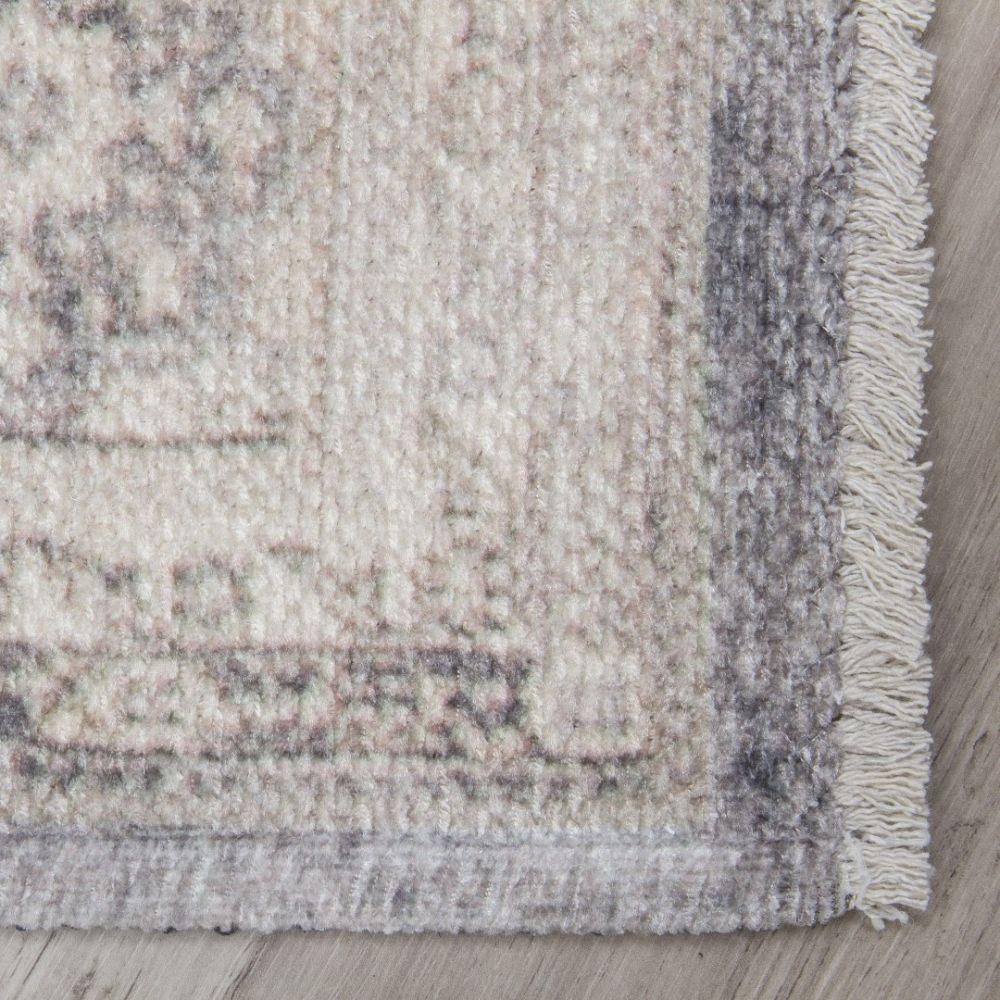 Modena Cairo Grey Cream Rug | Modern Distressed Design - Image 5