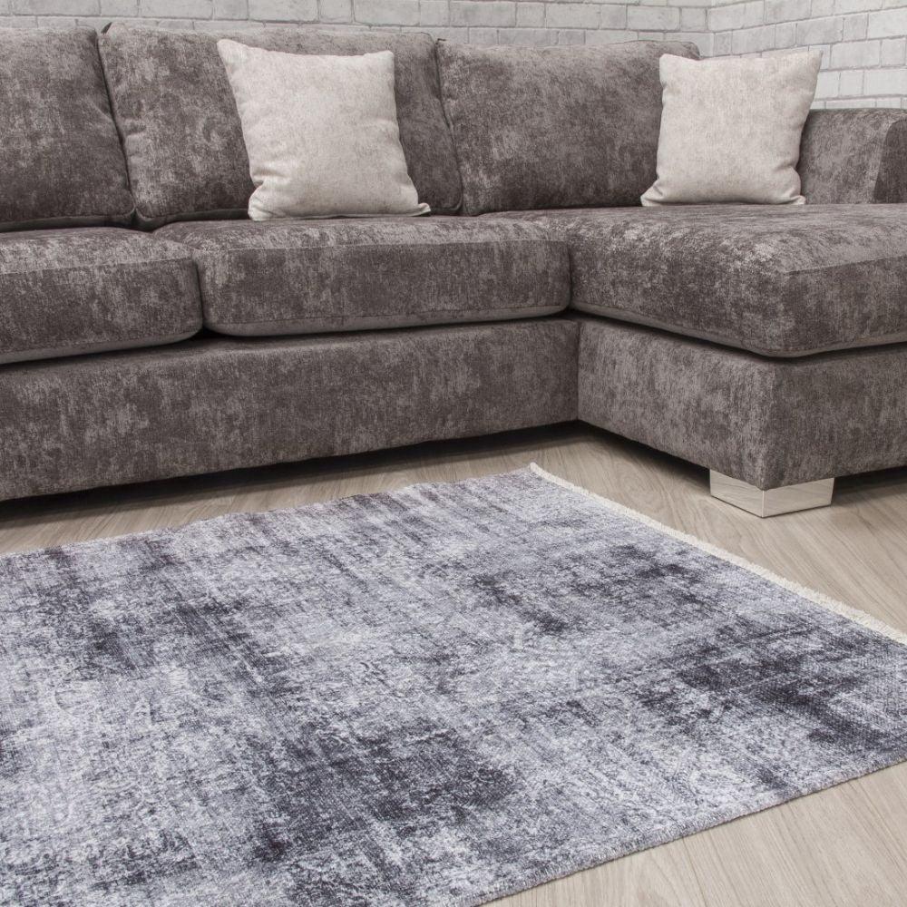 Modena Messina Grey Rug | Modern Distressed Design - Image 3
