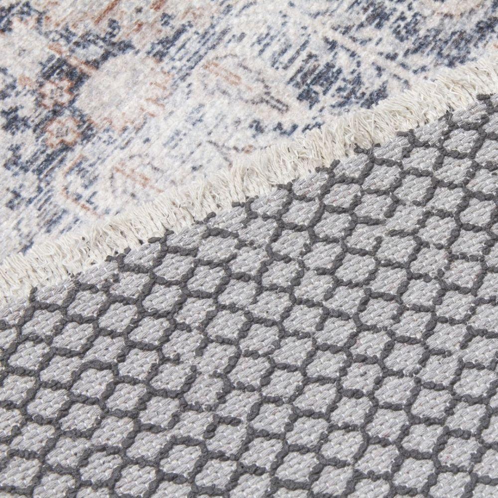 Modena Treviso Grey Cream Rug | Modern Distressed Design - Image 6