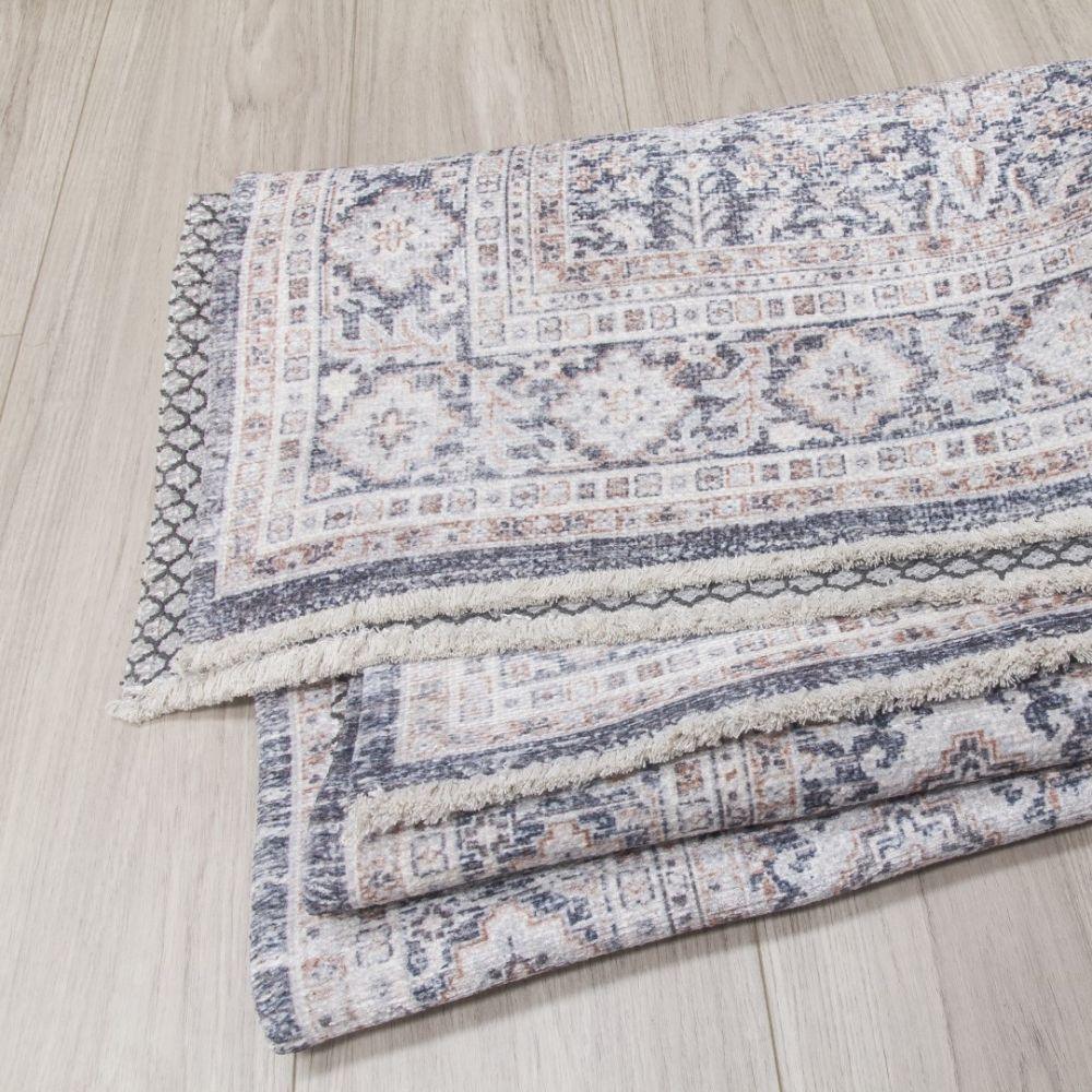 Modena Treviso Grey Cream Rug | Modern Distressed Design - Image 8