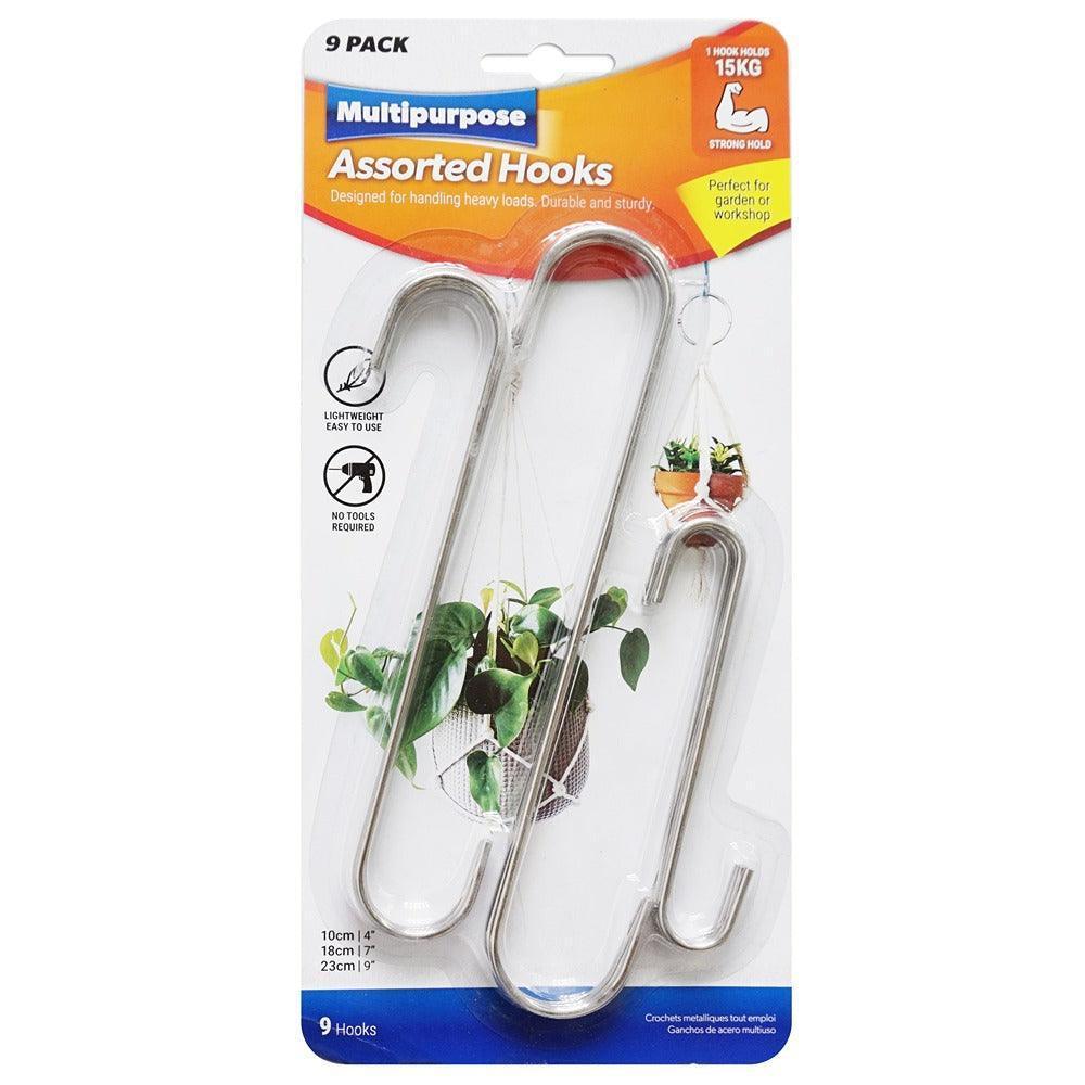 Multipurpose Assorted S-Shape Hooks 9pc Set