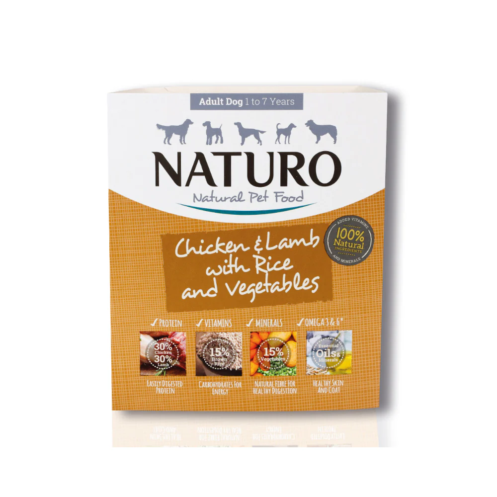 Naturo Adult Chicken and Lamb Wet Dog Food | Brown Rice, 400g