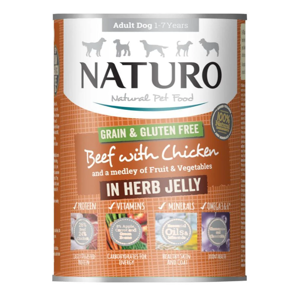 Naturo Grain & Gluten Free Beef with Chicken Herb Jelly | 390g