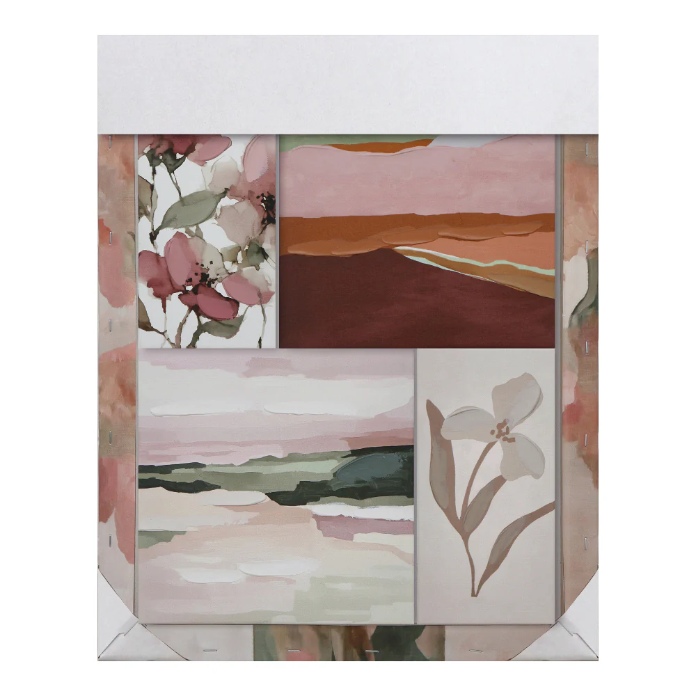 Orange and Pink Assorted Botanical Canvas Wall Art Set | Set of 5 - Image 5