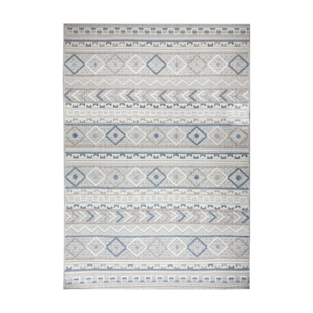 Oslo Juno Geometric Rug | Nat/Blue 160 x 220cm