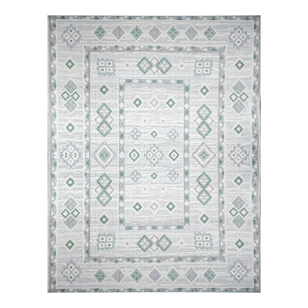 Oslo Milo Nat/Green Geometric Rug | 200 x 300cm