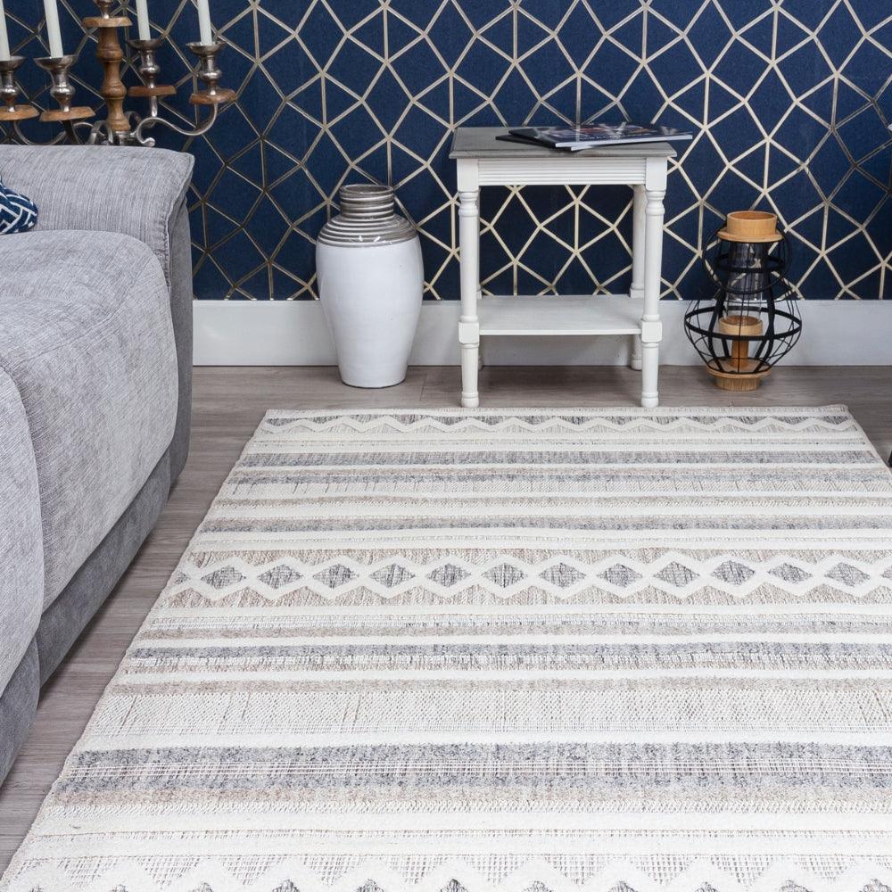 Oslo Nina Rug | Elegant Geometric Design with Neutral Tones - Image 2