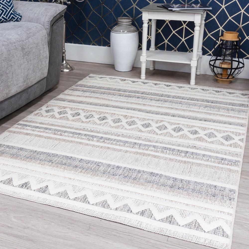 Oslo Nina Rug | Elegant Geometric Design with Neutral Tones - Image 3