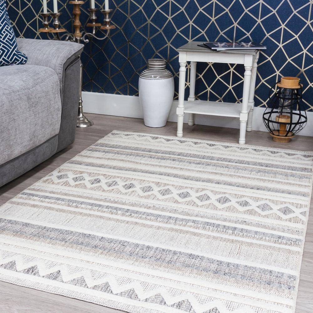 Oslo Nina Rug | Elegant Geometric Design with Neutral Tones - Image 4