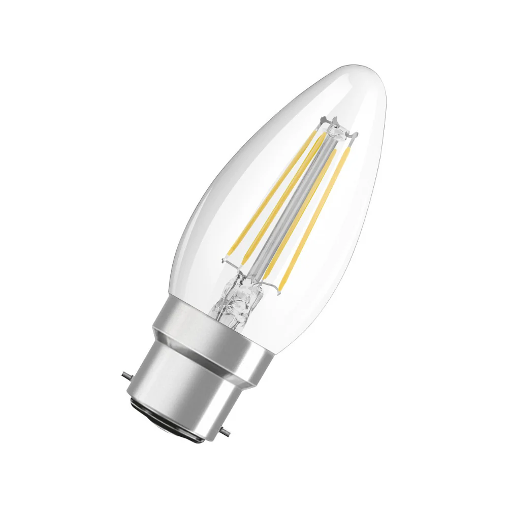 Osram Clear LED Candle Bulb | B22d Bayonet, Warm White, 40W Equivalent - Image 2