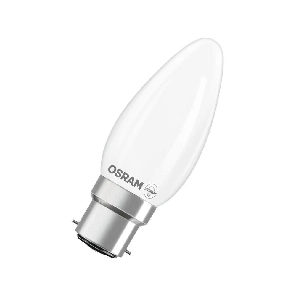 Osram Frosted LED Candle Bulb | B22d, 60W Equivalent, Warm White - Image 3