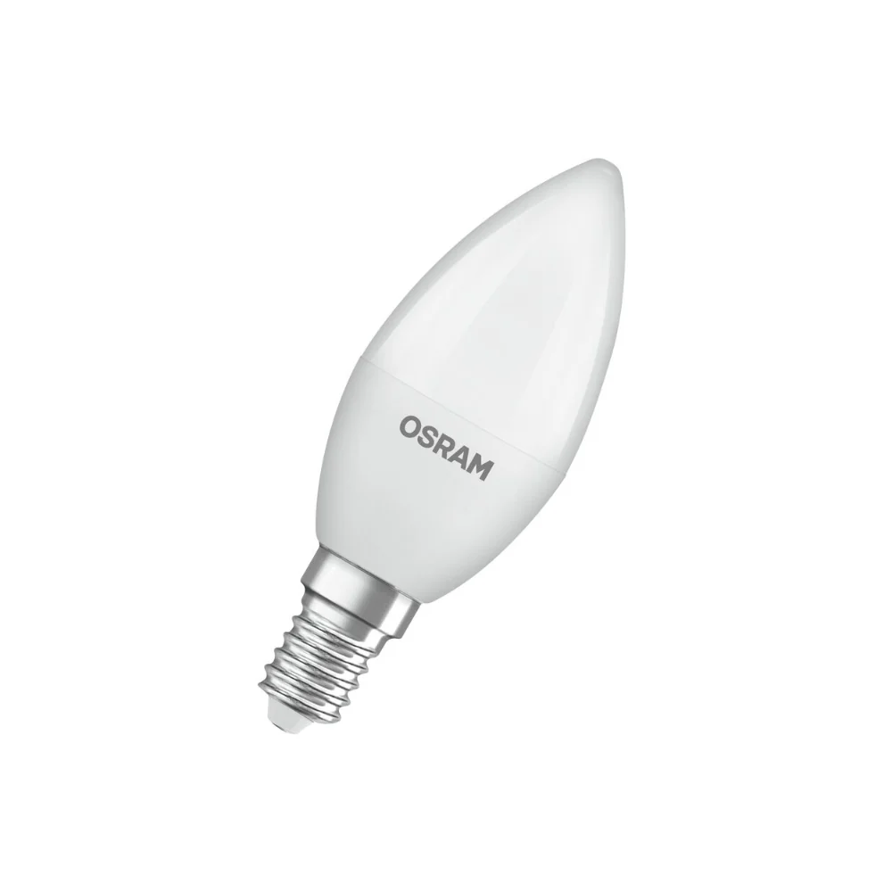 Osram Frosted LED Candle Bulb | E14, 60W Equivalent, Warm White - Image 3