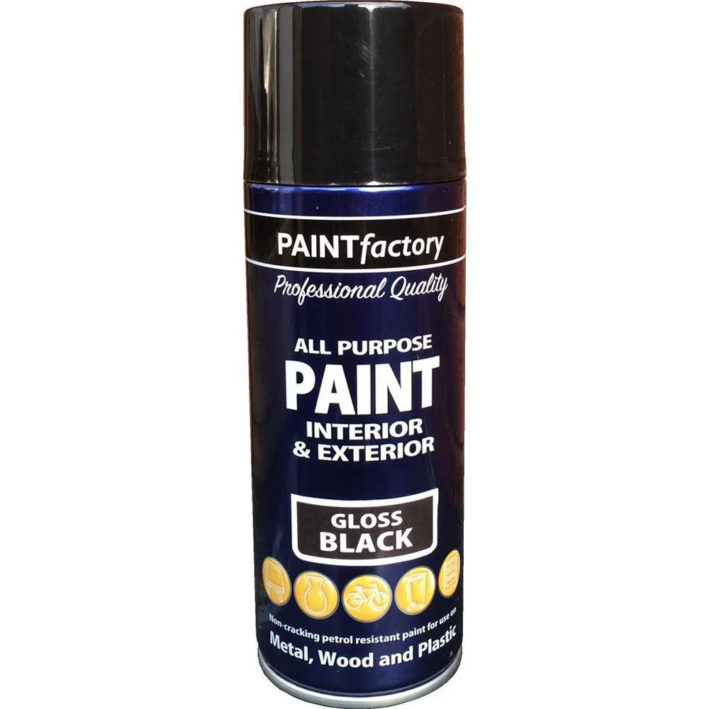 Paint Factory All Purpose Black Spray Paint | 400ml