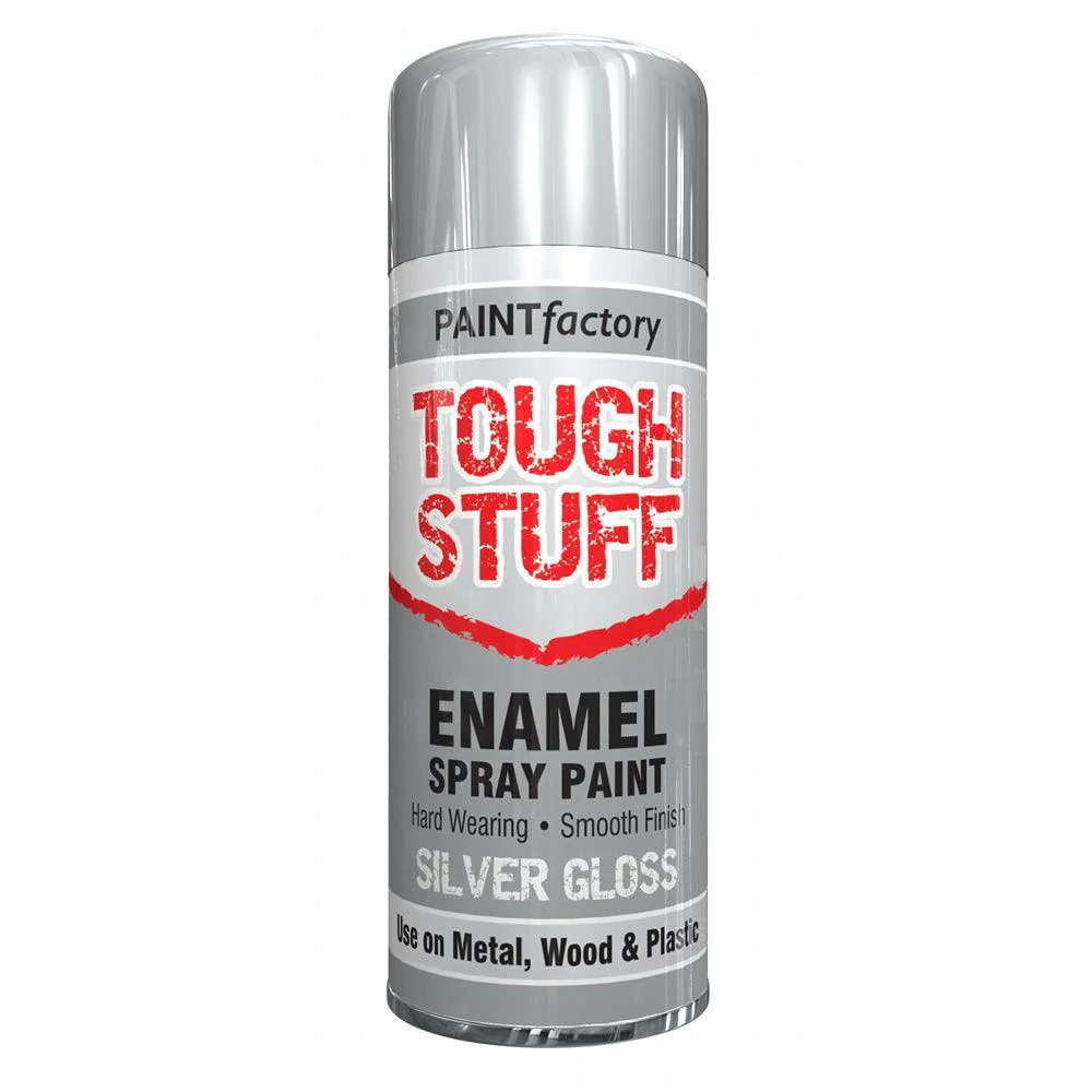 Paint Factory Tough Stuff Enamel Spray Paint Silver Gloss | 400ml