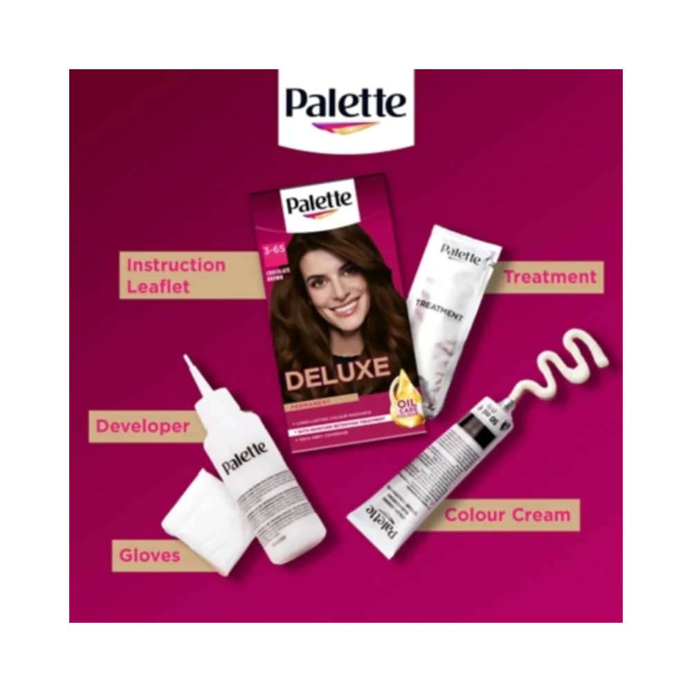 Palette Deluxe 3-65 Chocolate Brown Permanent Hair Colour | 100% Grey Coverage - Image 7