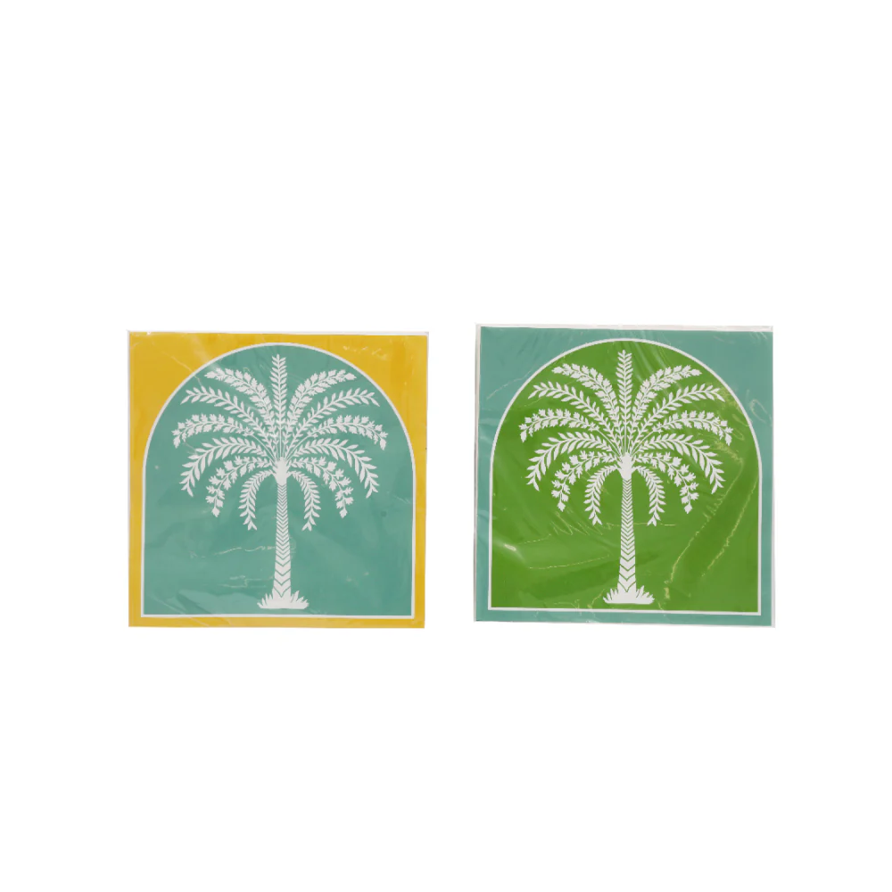 Palm Design Paper Dinner Napkins | Pack of 20, 33 x 33cm, Square
