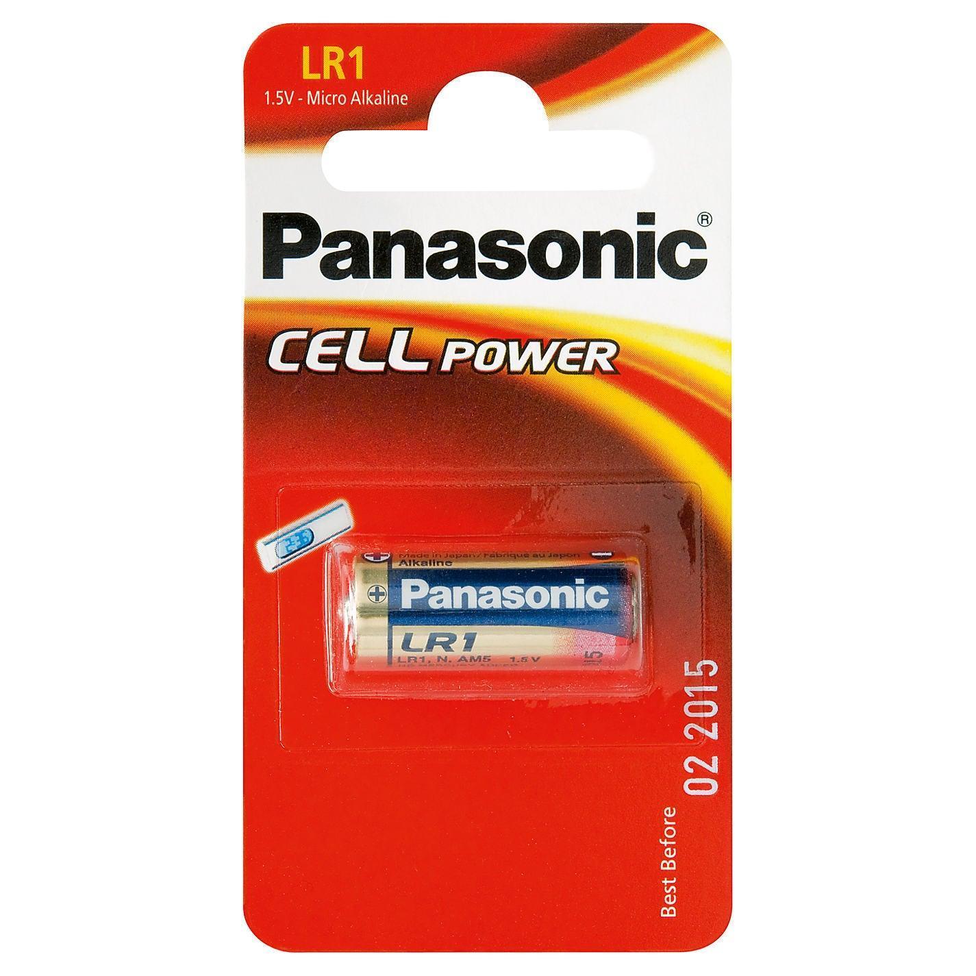 Panasonic Cylindrical Micro Alkaline LR1 Battery | Single Pack